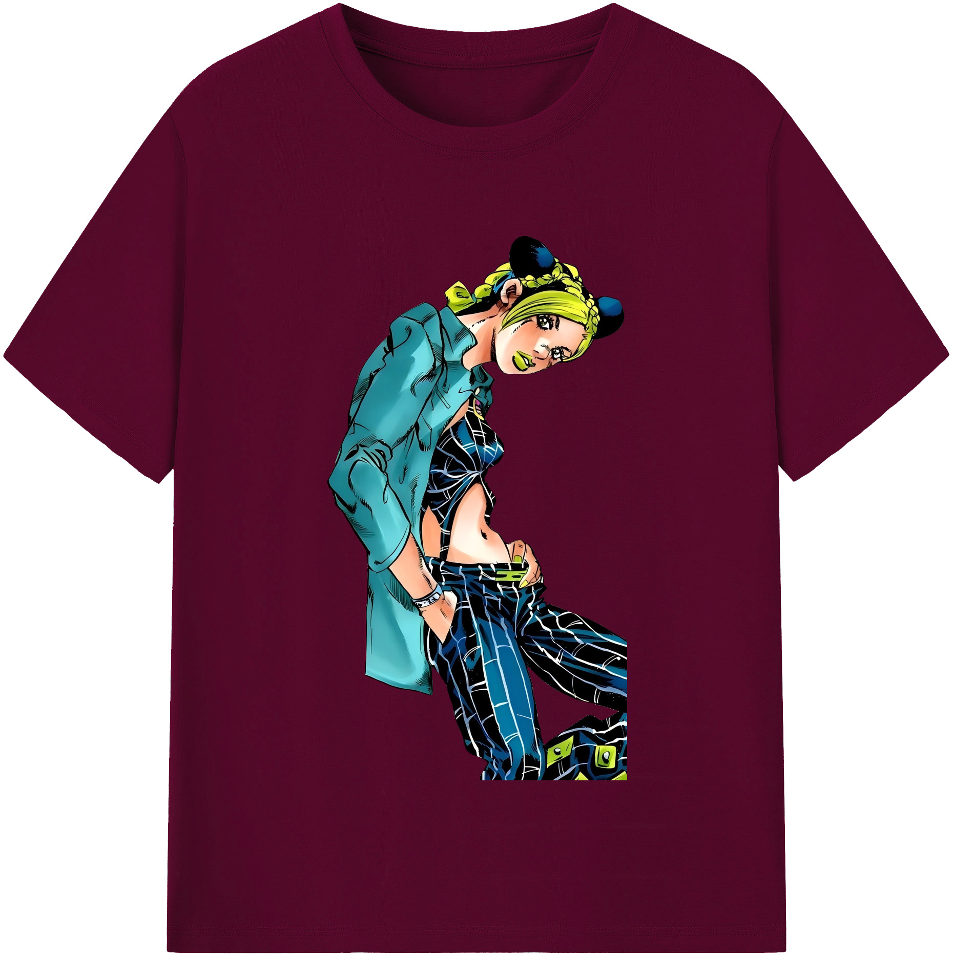 （画像用） "ジョジョの奇妙な冒険 くうじょう ジョリーン JoJo's Bizarre Adventure Jolyne Cujoh " レディースカジュアルプリントTシャツ（綿100％）
